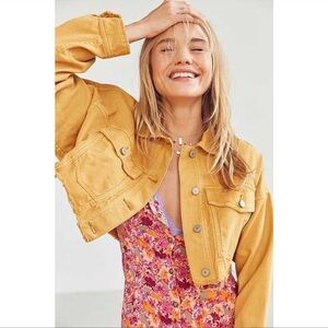 BDG Cropped Distressed Denim Jacket